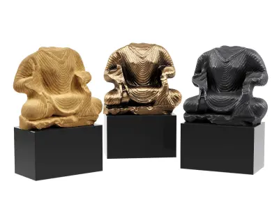 Buddha Torso sculpture Low-poly 3D model