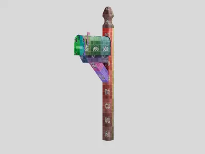 Traditional American Mailbox with 4K Textures Low-poly 3D model