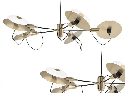 MILES pendant light with four circular discs 3D model