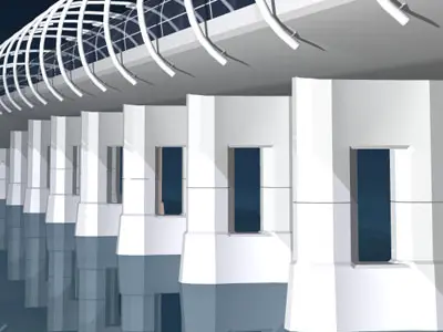 Bridge over body of water 3D model