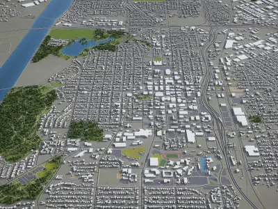 Riverside  Low-poly 3D model