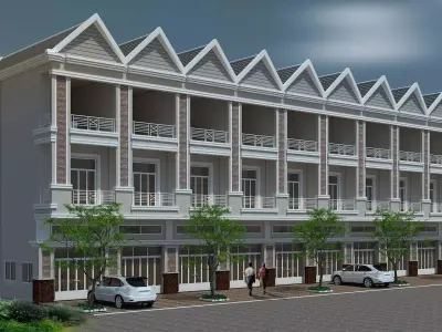 flat house 10 units 3D model