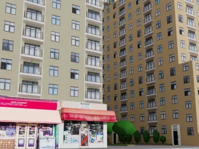 City Downtown Skyscraper 3D model