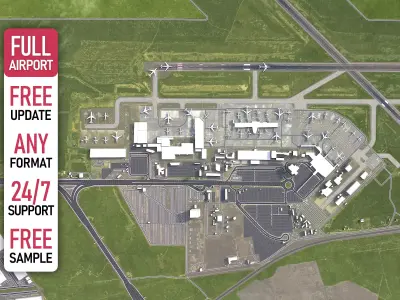 Monterrey - General Mariano Escobedo Airport Low-poly 3D model