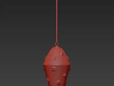 Florence Smoke Blue Diamond Brass Pendant 3D model