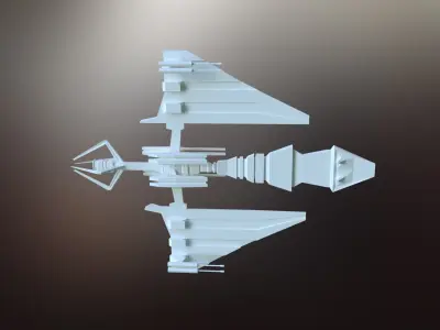 6 Sci-Fi War spaceships collection Low-poly 3D model
