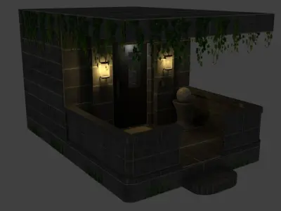 Modern House Entrance with Nature  3D model