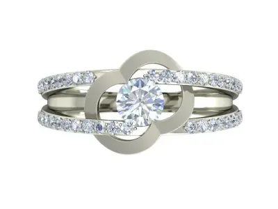 Women Wedding Engagement Two Band Ring 3D print model shop