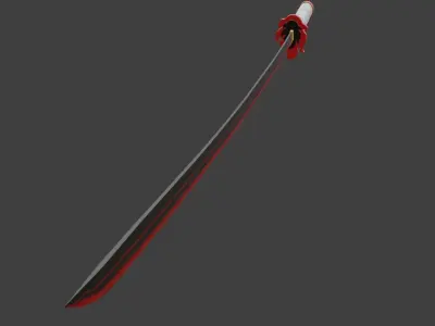 Fire Sword Low-poly 3D model
