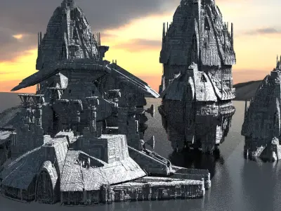Jupiter alien Temple 10 plus designs 3D model