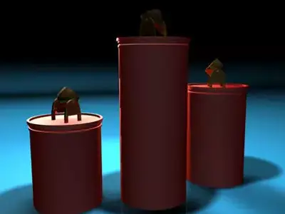 Reflectors three cans 3D model