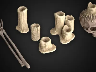 Cemetery  PBR pack Low-poly 3D model