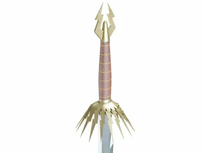 Lightning sword Low-poly 3D model
