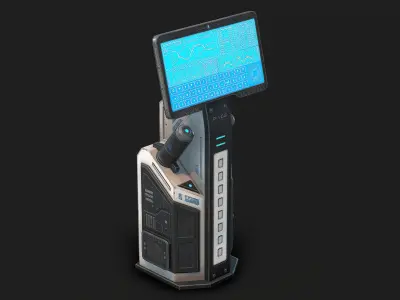 Sci Fi Terminal 02 Low Poly Low-poly 3D model