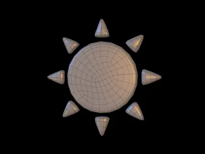 SUN icon Low-poly 3D model