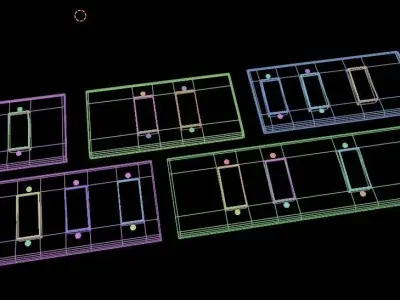 low poly 5 light  switches Low-poly 3D model