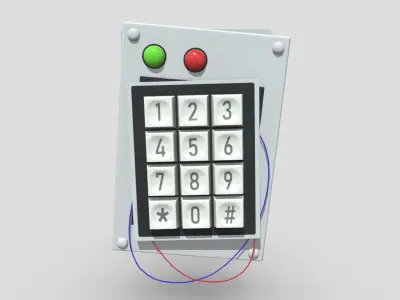 Keypad Door Lock Broken Low-poly 3D model