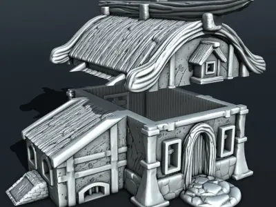 medieval house 3D print model