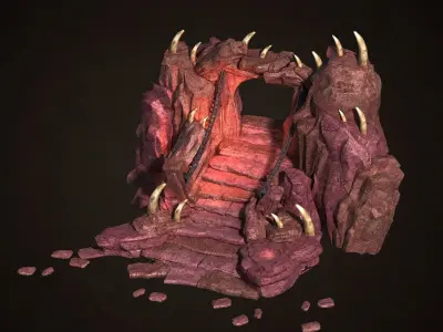 Skeleton Cave scene entrance to the cave rock 3D model