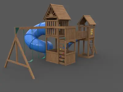 PBR Playground Jungle Gym 13 Low-poly 3D model