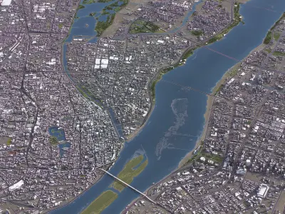 Nanchang - 3D City Model Low-poly 3D model