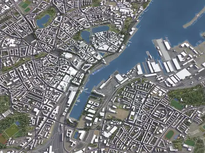 Kiel - 3D City Model Low-poly 3D model