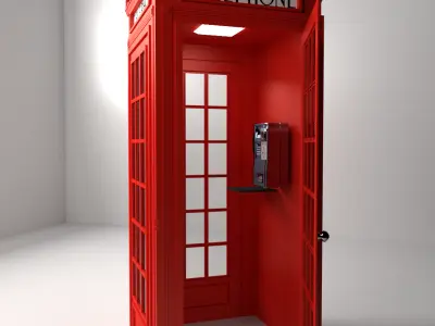 Red Phone Booth 3D model