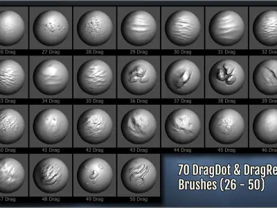 Terrain And Ground Maker 280 ZBrush Brushes 3D model