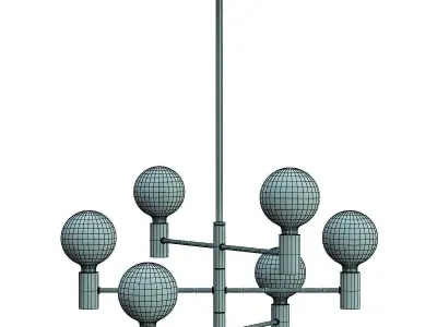Helix Chandelier Gold 3D model purchase