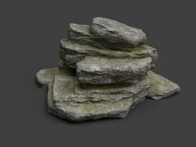 Cliff Rock 5-1 Low-poly 3D model