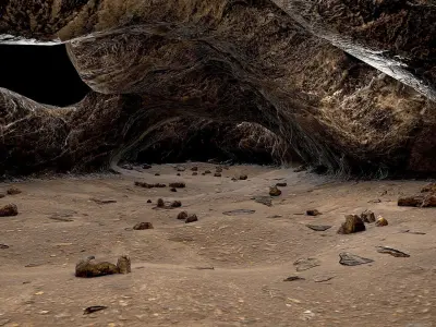 Cave Long Low-poly 3D model