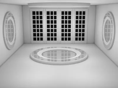 Futuristic Room Low-poly 3D model