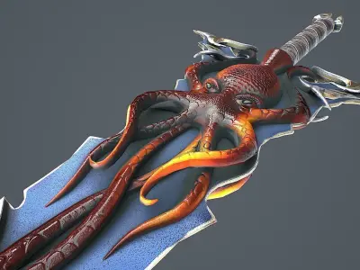 Fantasy Sword 15 3D Model Low-poly 3D model