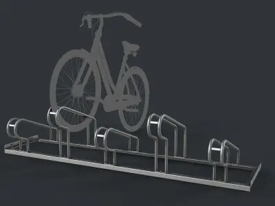 Bike Rack 4 PBR Game Ready Low-poly 3D model