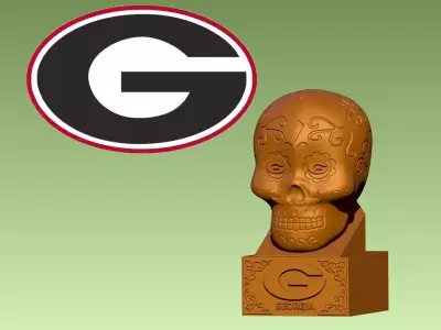 UNIVERSITY OF GEORGIA SUGAR SKULL STATUE - 3D PRINT 3D print model