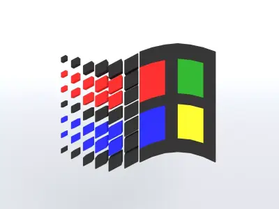 Windows 95 Logo v1 001 Free low-poly 3D model