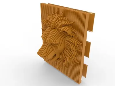 parametric lion head 3D print model