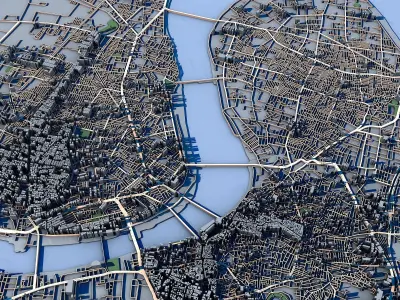 Cityscape Surat India 3D model