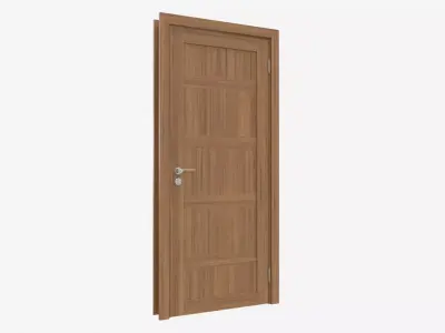 Modern Wooden Interior Door with Furniture 008 3D model