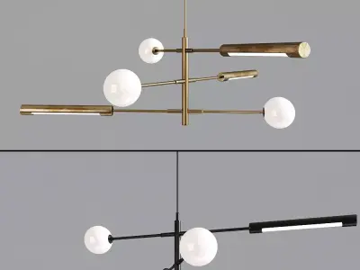 Scandinavian style minimalist chandelier 3D model