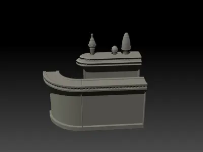 Cantina bar with table and chairs 3D print model