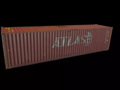 Red Shipping Container Low-poly 3D model