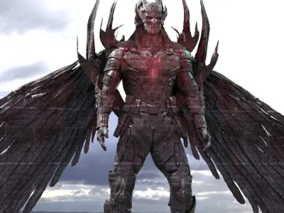 Batman Evil Helmet Winged 2 3D model