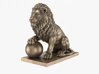  Bronze Lion Statues Bundle Collection 