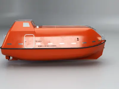  3D Lifeboat Marine Rescue Vessel model 