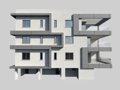 Modern Apartment Building 1 Low-poly 3D model