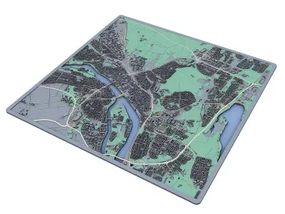 Umea City Sweden Scandinavian Urban Landscape  3D print model