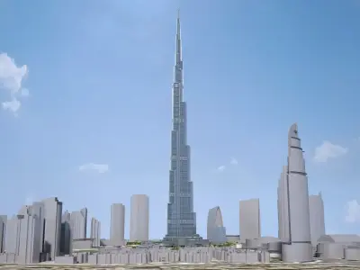 Burj Khalifa Dubai Downtown 3D model
