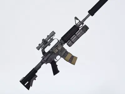 M16 Commando for G8F With Attachments 3D model