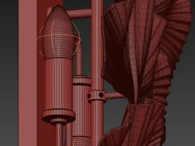 Olivier set of four fans 3D model